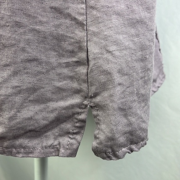 Charlie B Lavender Linen Sequin Button Front Lace Blouse Top Italy Size S - Picture 6 of 12